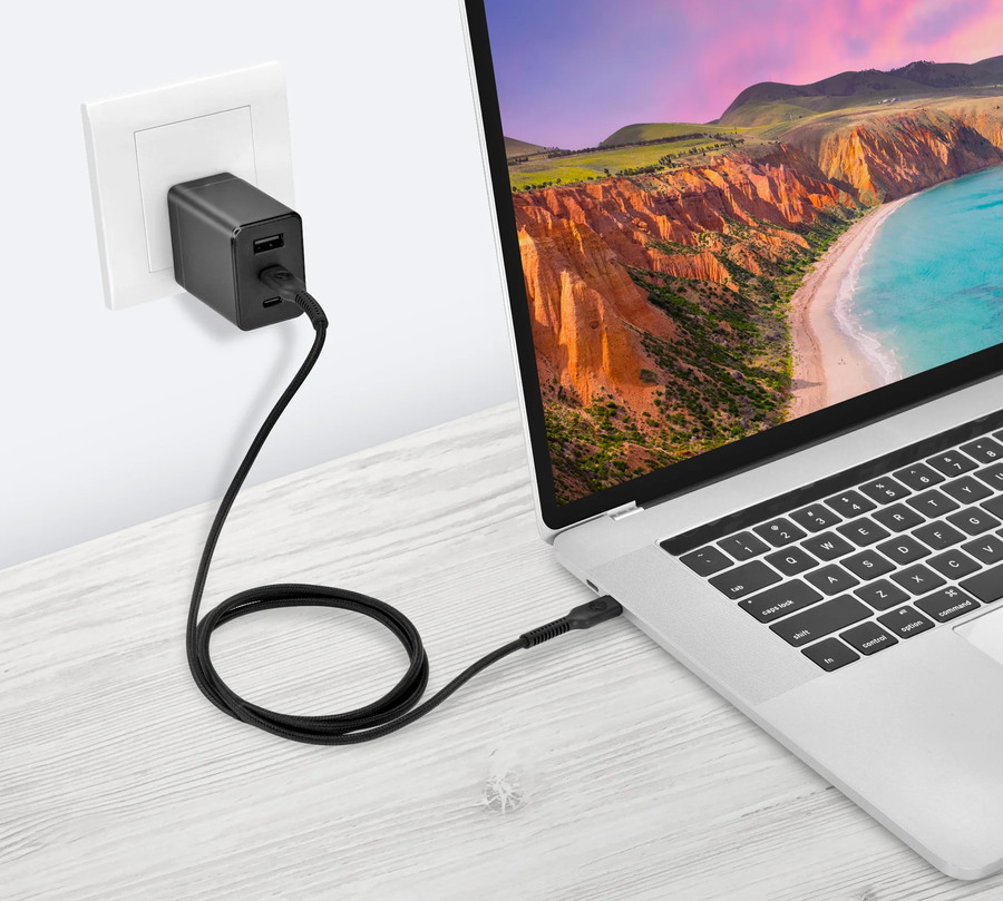 ELK-04520-R - Bonelk Long-Life Easy Grip USB-C auf USB-C Kabel, 240W/480Mbps - 1.5m (Schwarz)