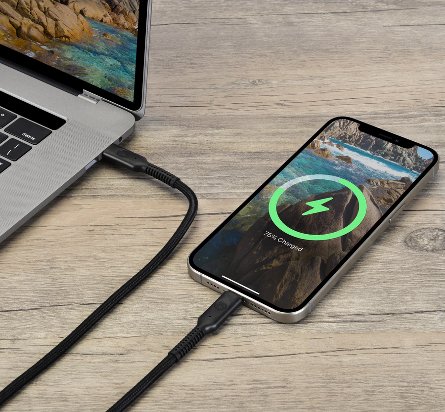 ELK-04522-R - Bonelk Long-Life Easy Grip USB-C to USB-C Cable, 240w/20Gbps 4K 60Hz - 1.5m (Black)