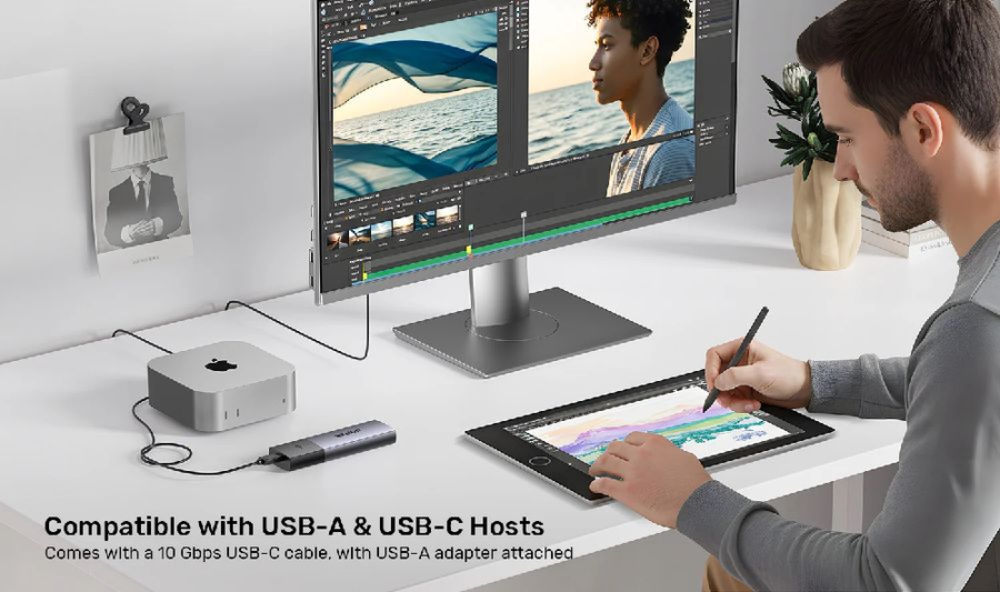 Unitek S1251A - SolidForce Smart Anti-Loss M.2 SSD Enclosure. USB SuperSpeed 10Gbps. Built-in Find My Netw