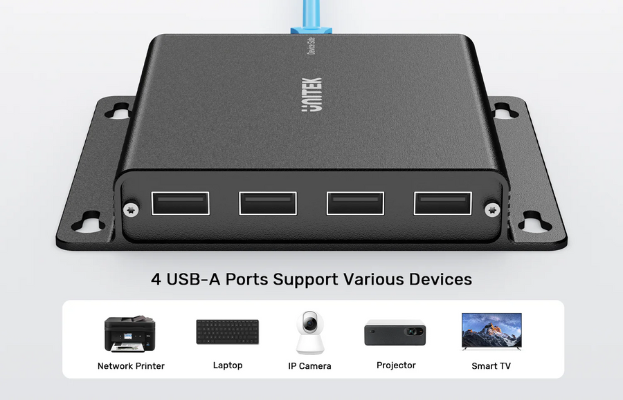 Unitek U1222A - 150M USB Extender Over Ethernet with 4-Port Hub