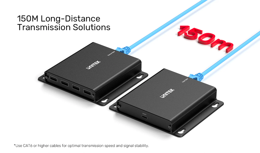 Unitek U1222A - 150M USB Extender Over Ethernet with 4-Port Hub