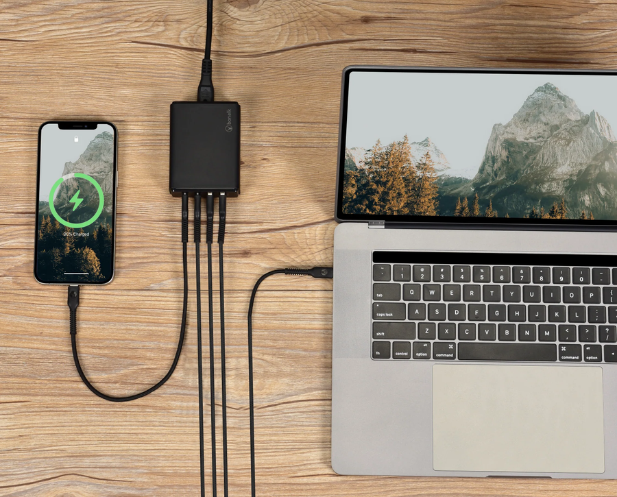 ELK-21720-R - Bonelk Desktop Charger, 2 x USB-C / 2 x USB-A, 65W (Black)