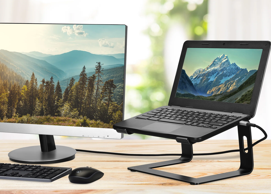 ELK-70419-R - Bonelk Elevate Stance Aluminium Riser Laptop Stand (Black)