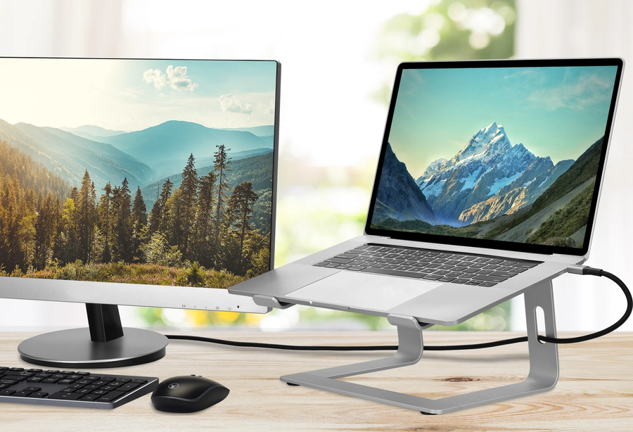 ELK-70420-R - Bonelk Elevate Stance Aluminium Riser Laptop Stand (Silver)