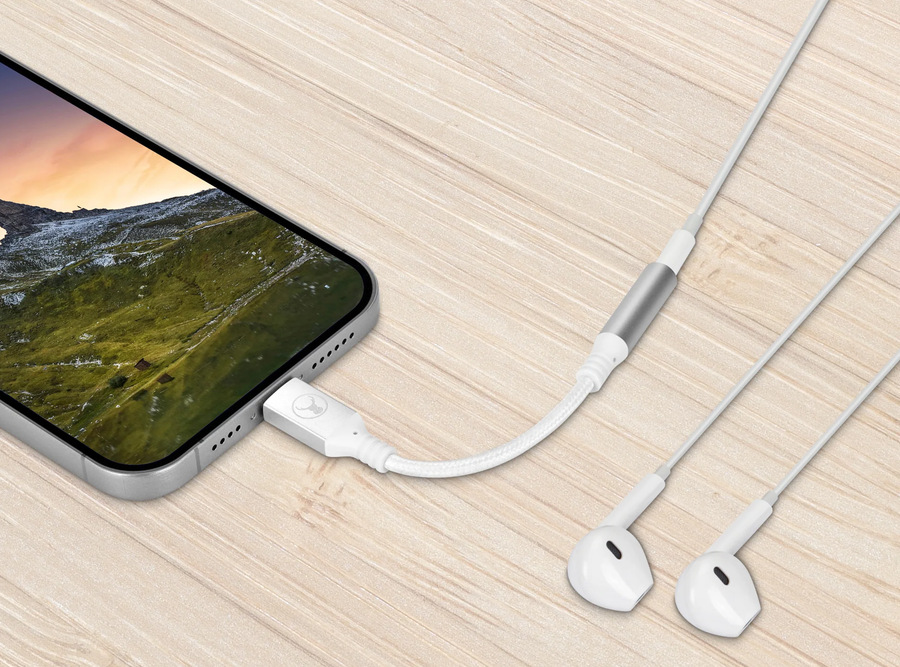ELK-80076-R - Bonelk USB-C auf 3,5mm Audio-Adapter, langlebig (Weiß)