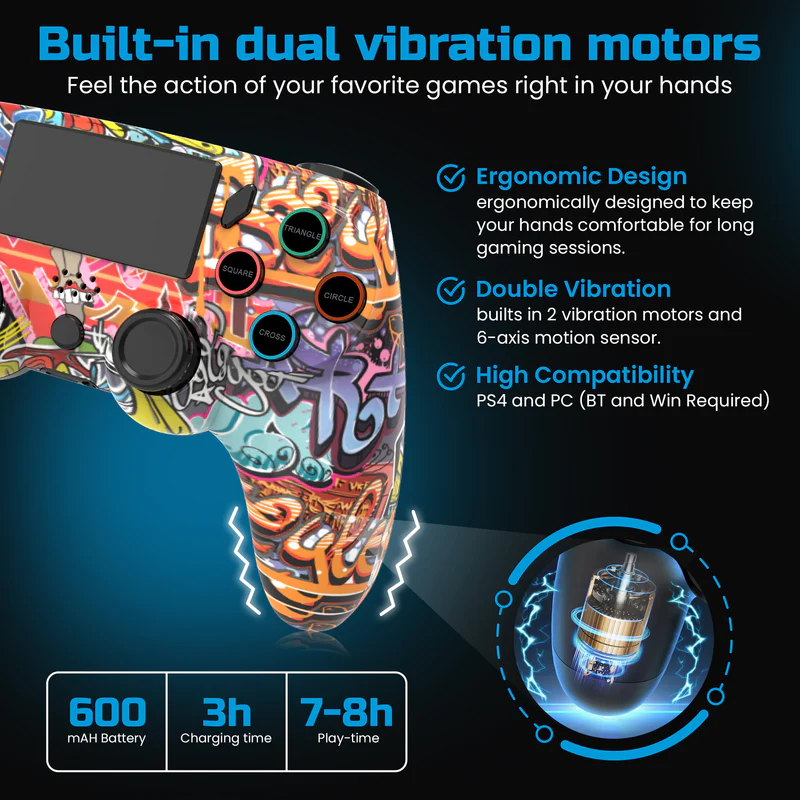 PMNCG - Playmax PS4 / PC Wireless Controller (Graffiti)