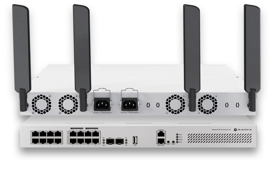CRS418-8P-8G-2S+5axQ2axQ-RM - MikroTik CRS418-8P-8G-2S+5axQ2axQ-RM 16-Port Gigabit Switch with 8 PoE Out, 10G SFP+ Ports and 4x4 MIMO WiFi 6