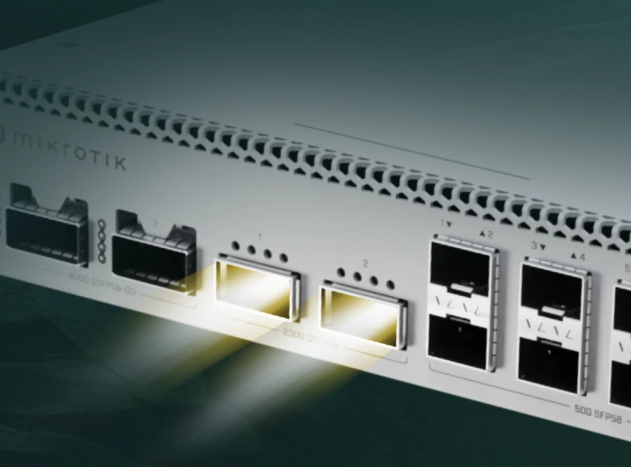 CRS812-8DS-2DQ-2DDQ-RM - MikroTik CRS812-8DS-2DQ-2DDQ-RM Multi-Gig Switch with 2x 10G Ethernet, 8x SFP56, 2x QSFP56 and 2x QSFP56-DD Ports