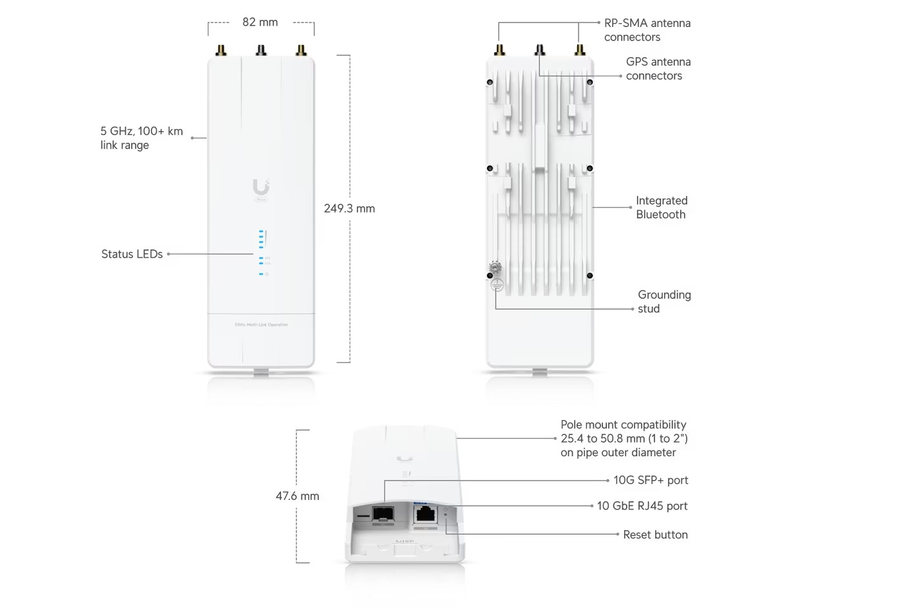 Wave-MLO5 - Ubiquiti UISP Wave MLO5 High-Performance Dual 5 GHz WiFi 7-Based PTP Radio