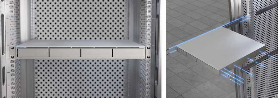 UNAS-Pro-4 - Ubiquiti UniFi UNAS Pro 4 1U rack-mount NAS with 1 Gbps RJ45 and 10 Gbps SFP+ Ports