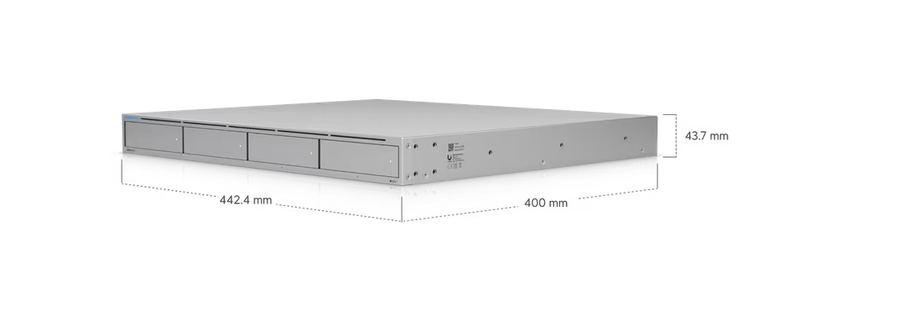UNAS-Pro-4 - Ubiquiti UniFi UNAS Pro 4 1U rack-mount NAS with 1 Gbps RJ45 and 10 Gbps SFP+ Ports