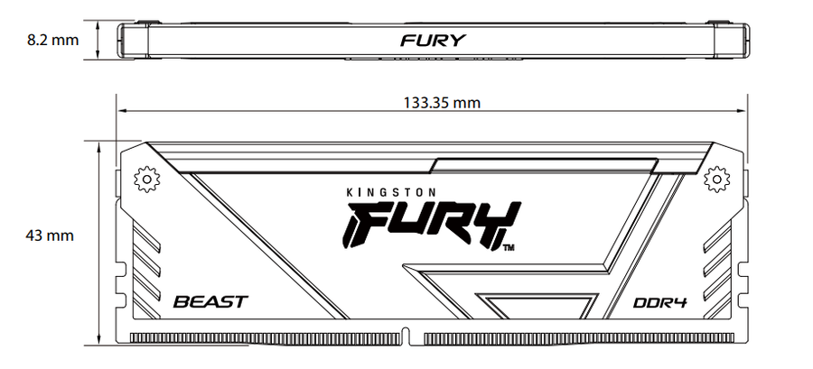 KF432C16BB12AK2/32_ - KINGSTON 32GB 3200MHz DDR4 CL16 DIMM (Kit of 2) FURY BEAST RGB