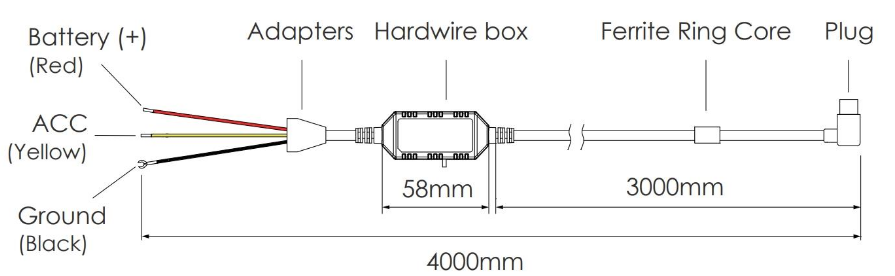 HK4 - VIOFO 3-ADRIGES ACC-DAUERSTROMKABEL FÜR A229 / A119 MINI / T130-2CH