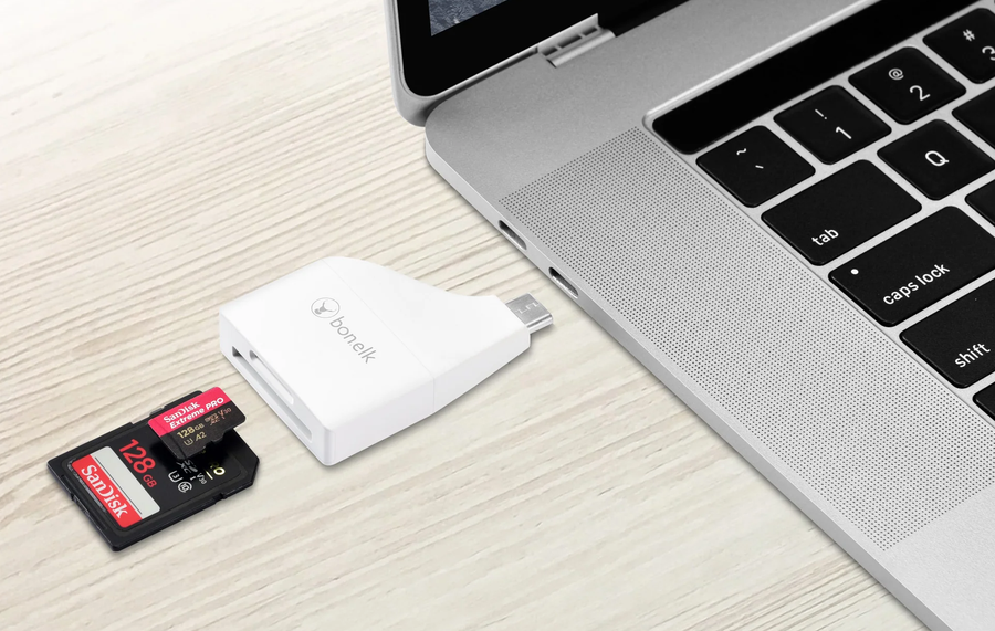 ELK-80072-R - Bonelk USB-C to MicroSD/SD Adapter - White
