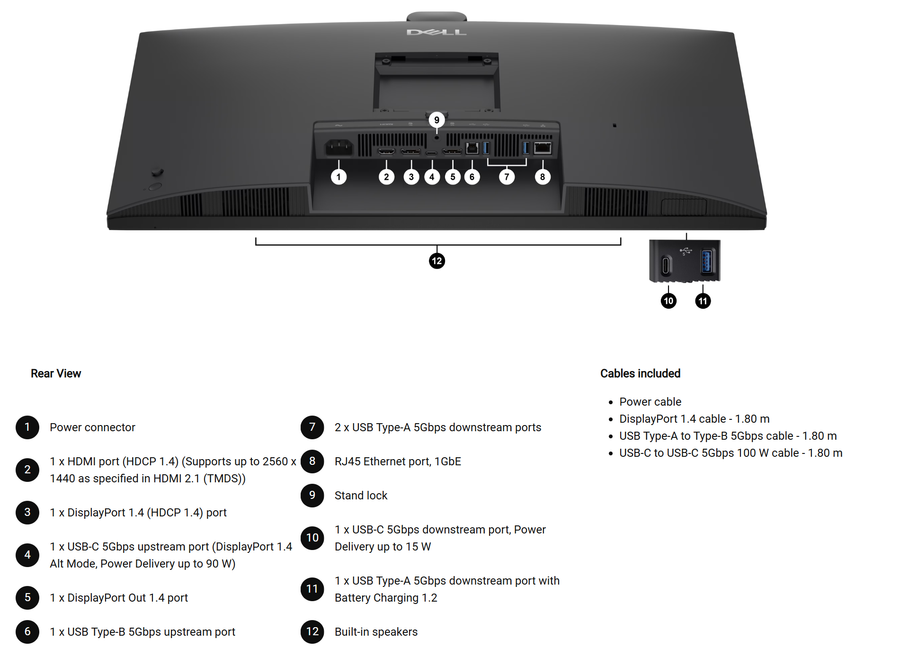 P2726DEB - DELL P-SERIES 27" (16:9) IPS 2560x1440 USBHUB KVM SWITCH HDMI DP USB-A/B/C H/ADJ 3YR