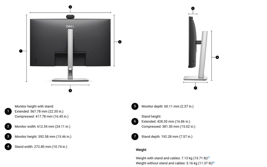 P2726DEB - DELL P-SERIES 27" (16:9) IPS 2560x1440 USBHUB KVM SWITCH HDMI DP USB-A/B/C H/ADJ 3YR