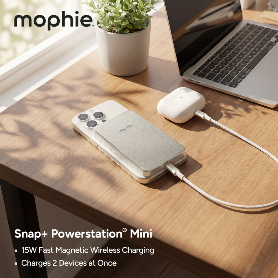 ZAGG 401120407 - mophie Snap+ Powerstation Mini 5K mag, Desert Titanium (WL 15W, 1C 20W)