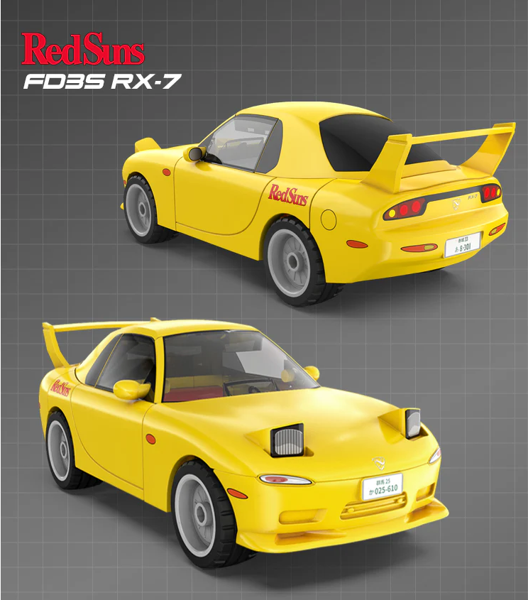 CaDA RC Brick Model Initial-D Mazda Rx-7 Fd Car 1:35 For Ages 8+!