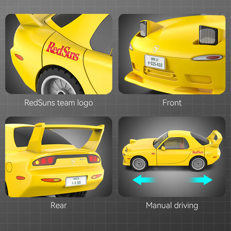 CaDA RC Brick Model Initial-D Mazda Rx-7 Fd Car 1:35 For Ages 8+!