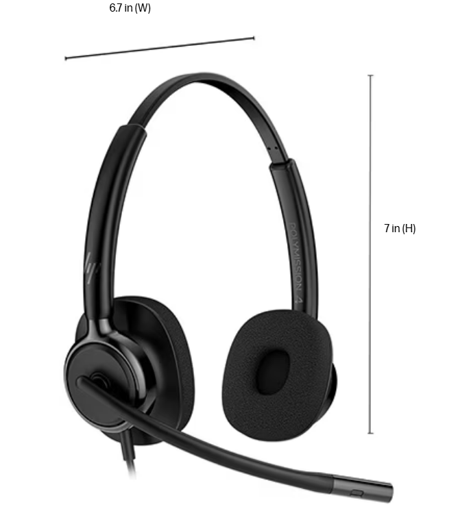 C01B3AA - HP Poly Mission 425 Stereo USB Wired Headset Classic