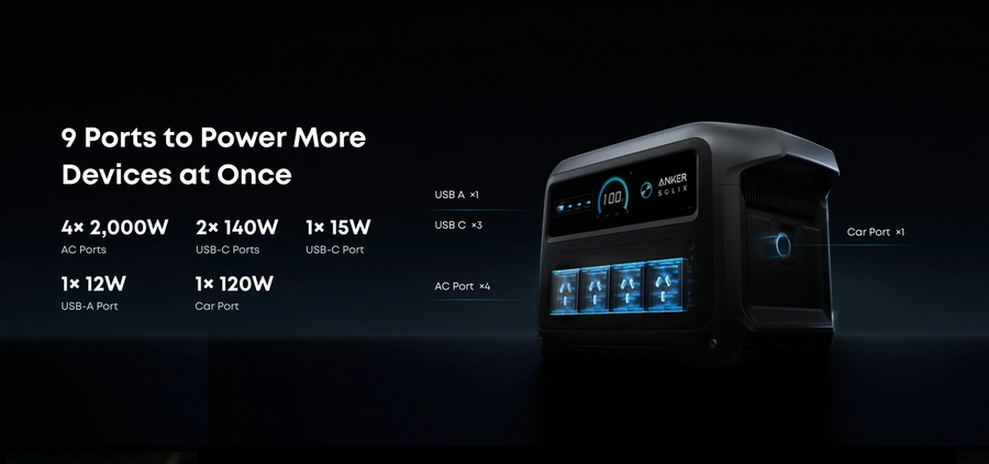 ASC1000G2 - ANKER SOLIX C1000 G2 PORTABLE POWER STATION