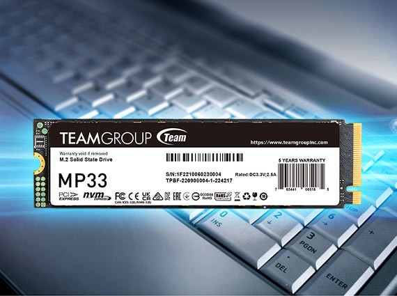 TM8FP6256G0C101 - TEAM MP33 256GB PCIe 3.0x4 TLC NVMe SSD R/W 1,800 / 1,500 MB/s
