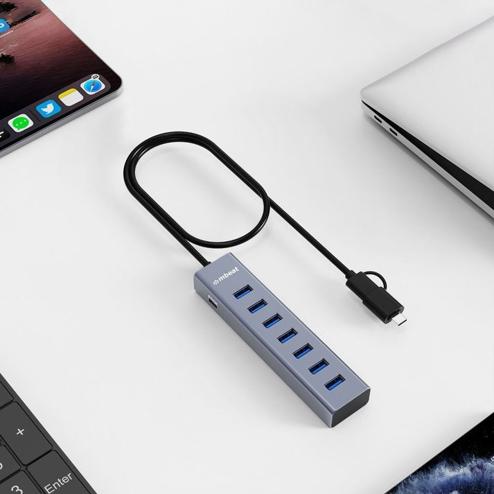 MB-HUB788 - mbeat 7-Port USB Hub with Dual USB-A & USB-C Connector