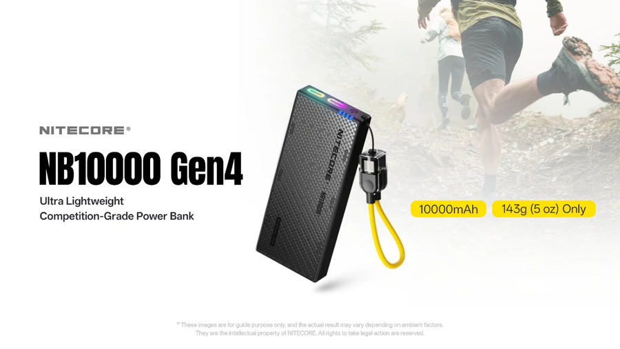 NB10000-G4 - NITECORE 10;000MAH POWER BANK GEN4 ULTRA LIGHTWEIGHT CARBON FIBER ENERGY BRICK