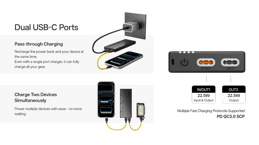 NB10000-G4 - NITECORE 10;000MAH POWER BANK GEN4 ULTRA LIGHTWEIGHT CARBON FIBER ENERGY BRICK