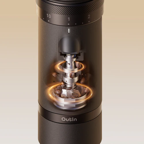 OTCG-01-TB - Outin Fino Portable Electric Coffee Grinder Tundra Brown