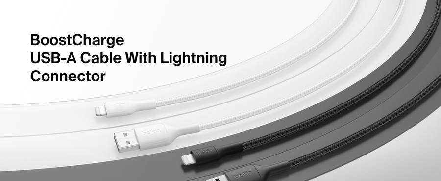Belkin CAA020FQ0MBK - Braided USB-A Cable-LTG Connector 15cm