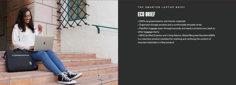 STM ECO Brief Carry Case for 15"-16" MacBook Air / Pro - Black