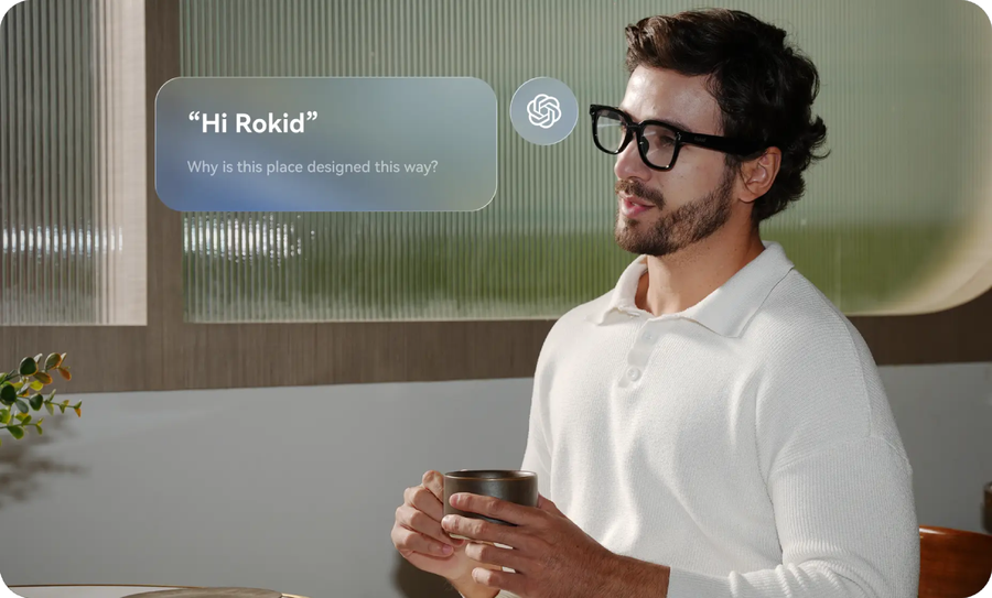 Rokid Ultra-Light 38.5g AI Glasses Style (Non-Display)
