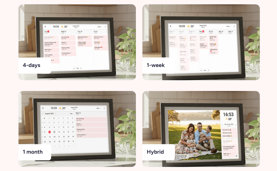 Jackson Frameo 10.1" WiFi Digital Photo Frame - White with Oak Frame 16GB Built in Memory - Play Video & Pictures - Touch Panel - Smart Frameo App Support - Android & IOS Support - 2.4Ghz