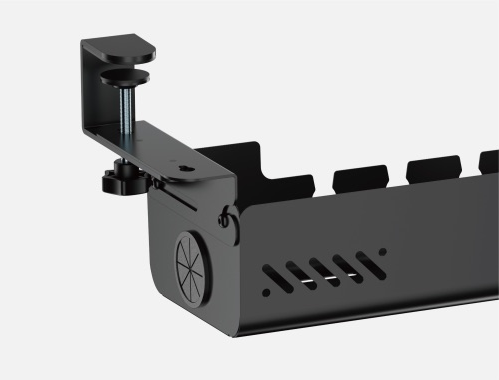 BRATECK CC11-22-2 - Clamp-On Under-Desk Cable Management Tray. Dims: 894×167×190mm