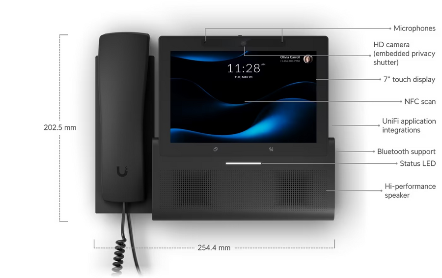 UTP-G3-Touch-Wall - Ubiquiti UniFi Talk G3 Touch Wall Next-generation Wall-Mountable Smartphone with 7' Touch Display