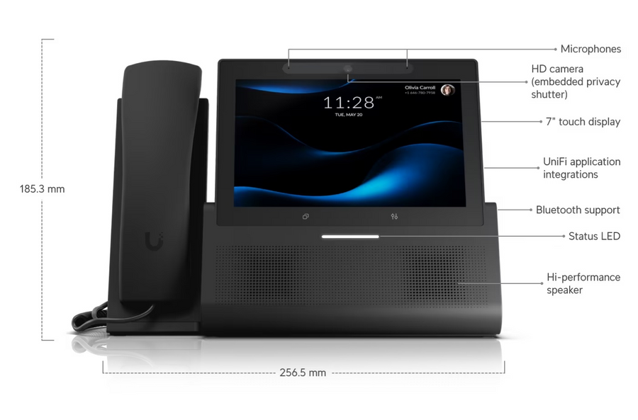 UTP-G3-Touch-Enterprise - Ubiquiti UniFi Talk G3 Touch Enterprise Next-generation Premium Desktop Smartphone with 7' Touch Display