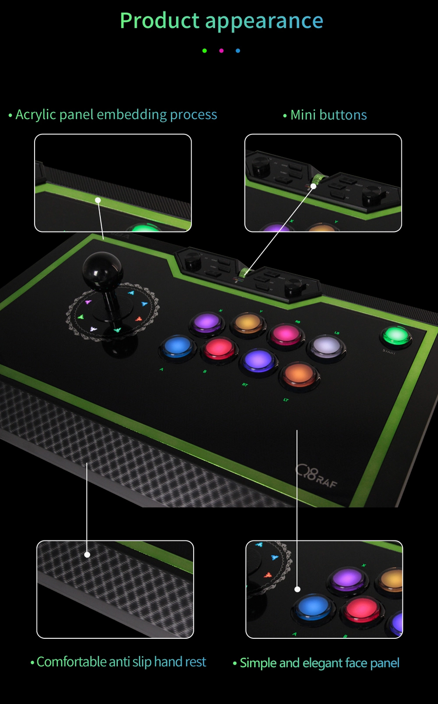 QGQ8AS - Qanba  Q8-GR PC Arcade Stick (Fighting Stick)