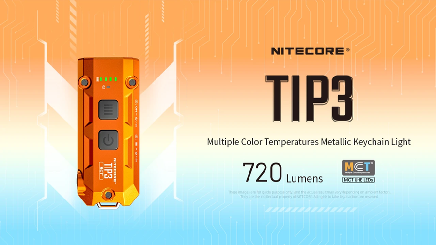 TIP3-SCHWARZ - NITECORE TIP3 720 LUMEN SCHLÜSSELANHÄNGER-TASCHENLAMPE KLASSISCH SCHWARZ