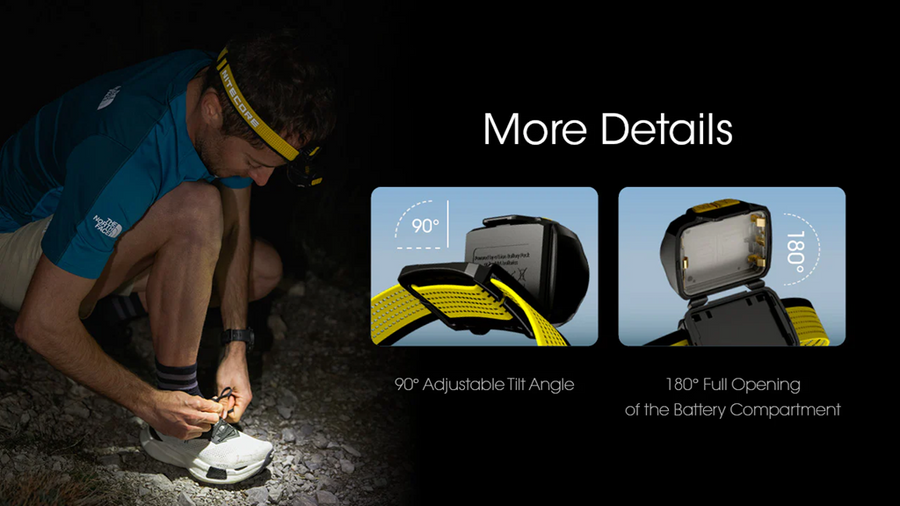 UT27 PRO YELLOW - NITECORE 800 LUMEN USB RECHARGEABLE LED HEADLAMP TORCH YELLOW