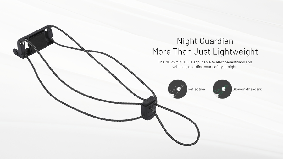 NU25-MCT-UL - NITECORE USB C 400 LUMENS LED MCT ULTRA LIGHTWEIGHT HEADLAMP TORCH BLACK