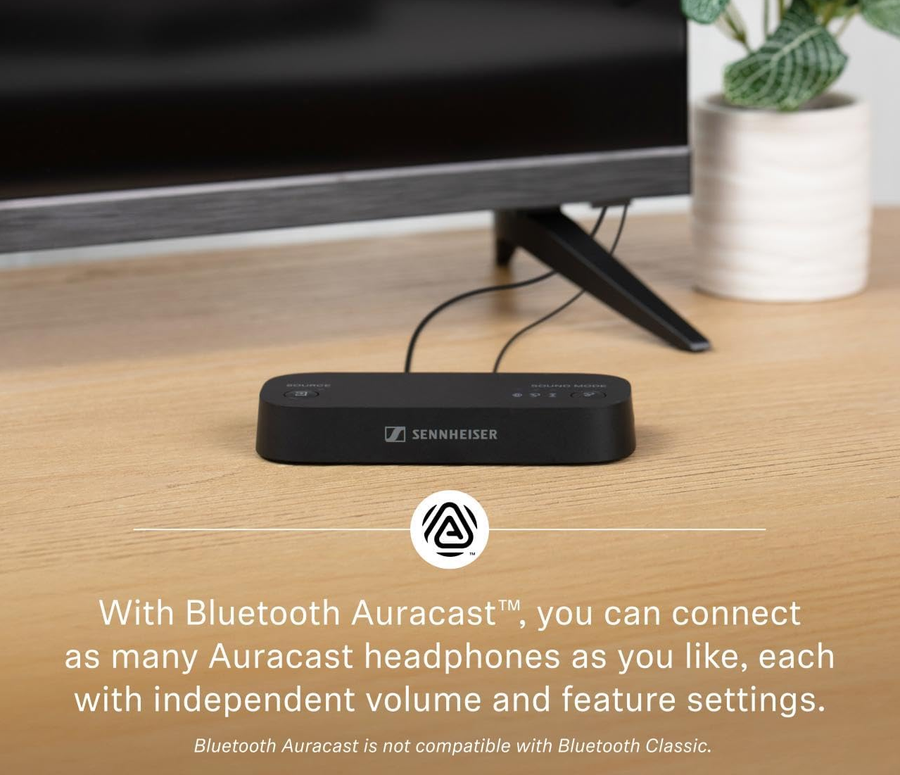 Sennheiser RS 275 Wireless TV Headphones with Auracast Bluetooth - Black