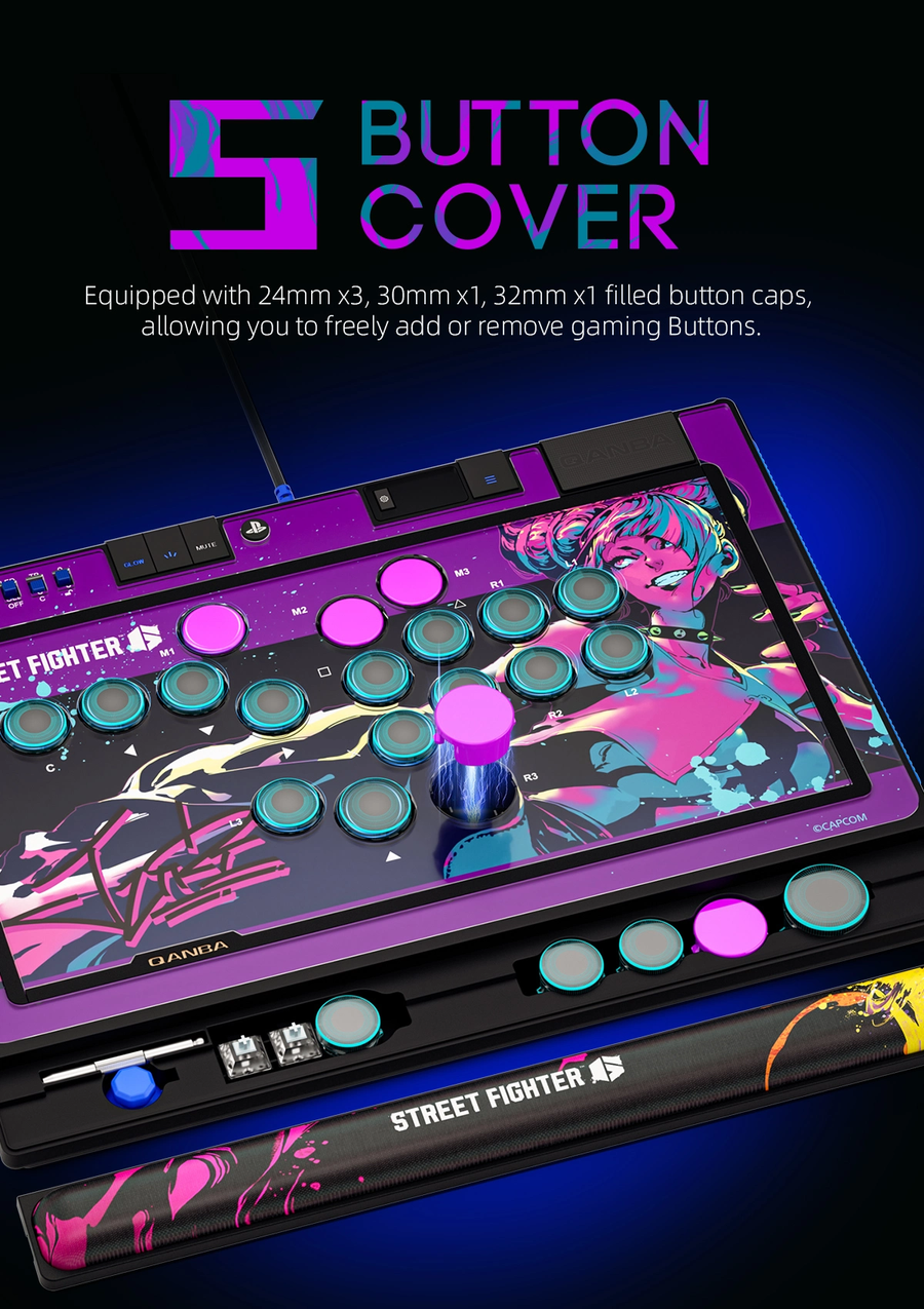 QGSACSF - Qanba Sapphire Arcade Controller Street Fighter Juri PS5/PS4/PC