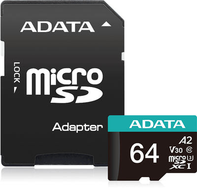 FS361-X64B - ADATA Premier Pro microSDXC UHS-I U3 A2 V30 Speicherkarte mit Adapter 64GB
