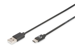 AK-300154-018-S - Digitus USB Type-C (M) to USB Type A (M) 1.8m Connection Cable