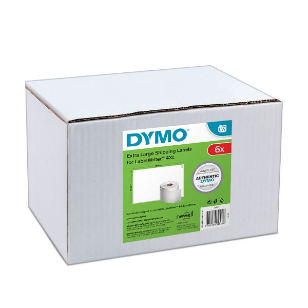 DYMO 2128307 - LabelWriter Extra Large Shipping Labels 104mm x 159mm (4 x 6 ) Bulk pack of 6 Rolls