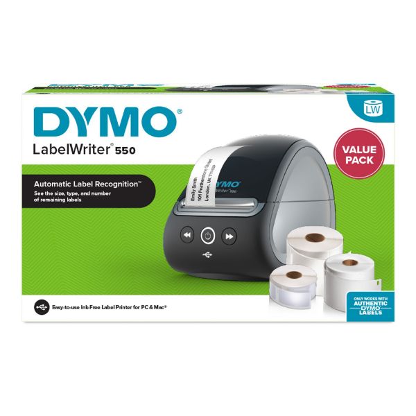 DYMO 2162144 - LabelWriter 550 Label Printer Value Pack. Includes 3x Rolls of Labels