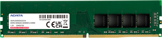 ADATA Premier 8GB DDR4 3200 1024X8 U-DIMM  Lifetime wty RM3410
