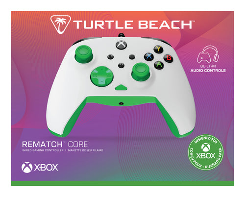 TBC-2002-55 - TURTLE BEACH REMATCH CORE WIRED CONTROLLER - WHITE/GREEN XBX