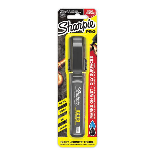 Single PRO Permanent Chisel Tip Black Colour Marker. Designed for Industrial Use.